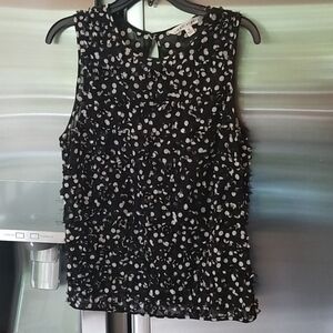 💕MAX STUDIO Polka Dot Textured Sleeveless Blouse